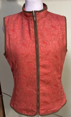 Columbia River Resort Mujer Talla S Rosa Paisley Forrado Cremallera Completa Chaleco Chaqueta Foto 1 de 4