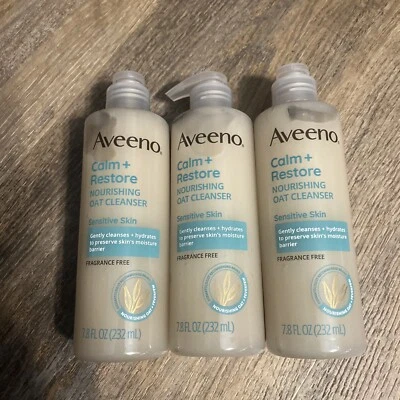 Limpiador nutritivo de avena X3 Aveeno Calm+Restore para piel sensible FF 7,8 oz EA Foto 1 de 2