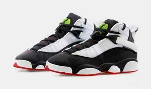 Nike Jordan 6 Rings GS Youth Women Shoes Black/University Red/White 323419 008 - Picture 1 of 8