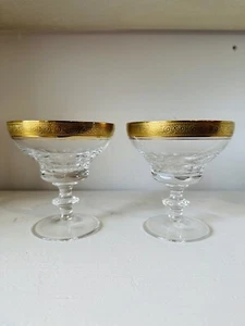 THERESIENTHAL MOSER 24k GOLD Rims Crystal CORDIAL Coupes Glasses - Picture 1 of 7