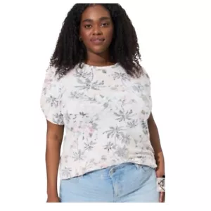 Camiseta Tropical Torrid 4 Algodón Modal Slub Cuello Redondo Manga Torcida Talla (24/26) Nueva con Etiquetas - Imagen 1 de 9