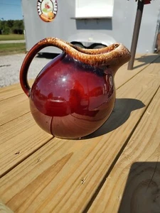 Vintage Ofenfest USA Braun Tropfglasur Kugel Krug mit Eislippe - Bild 1 von 5