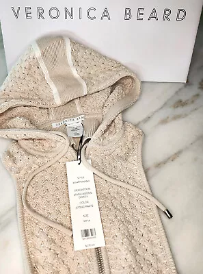 VERONICA BEARD Dickey HOODIE Stone White Beige Lightweight STASIA Sweater NWT - Image 1 of 4
