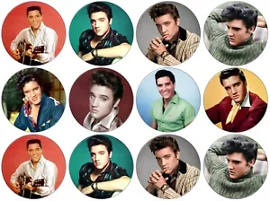 24 x Elvis Classic - 1950's / 1960's - Edible Cup Cake Toppers - Not PRECUT - Picture 1 of 2