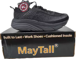 Women Shoes Mesh Slip Resistant Work Black Comfort Cushion Extended MayTall 2600 - Picture 1 of 10