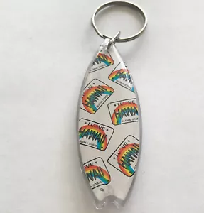 Hawaii Surfboard Keychain I Love License Plate Rainbow Plastic Key Ring Chain - Picture 1 of 2