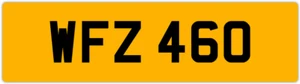 WFZ 460 W 3X3 DATELESS PRIVATE NUMBER PLATE WILL WIL WENDY WES WALT WAYNE WOLF - Picture 1 of 1