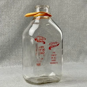 Vintage Tyoga Farms Dairy Wellsboro Pa Half Gallon Glass Milk Bottle - Picture 1 of 9