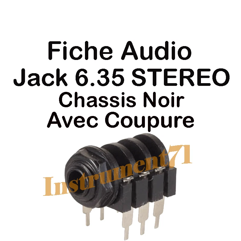 1 Fiche Jack 6,35 Femelle STEREO Chassis avec COUPURE - Photo 1/1