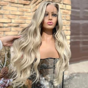 2023 New Blonde All Lace Wig with 100% Wavy Human Hair Wig 13x6 Wig - Picture 1 of 21
