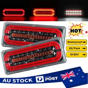2X LED Tail Lights Sequential Indicator Trailer Ute Caravan Truck Stop 10-30V AU - Picture 1 of 6