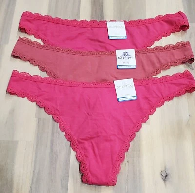 B. Tempt'd от Wacoal женские вдохновленные петли стринги (3) упаковка X-Large хлопковая смесь - Изображение 1 из 4