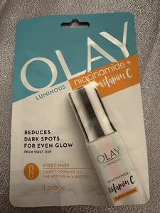  OLAY Luminous Niacinamide Vitamin C Super Serum Sheet Mask Dark Spots Even 😊 - Picture 1 of 2