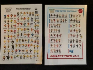 WWF_WWE Hasbro Checklists X2_Laminated A4 Poster Prints_Wrestling_Figures - Picture 1 of 3