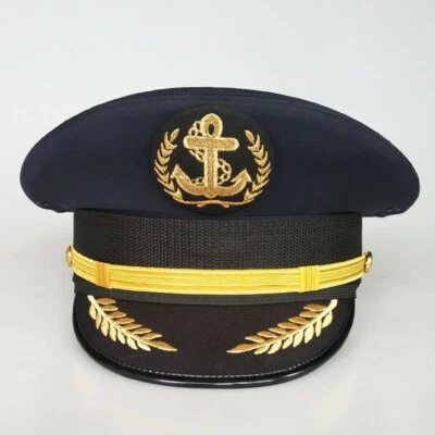 Alta Calidad Nuevo Barco Marinero Azul Marino Marinero Capitán Sombrero Uniformes Disfraz Fiesta Foto 1 de 4