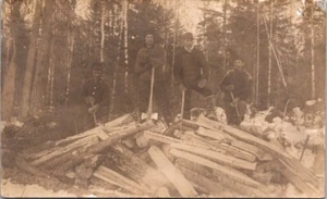 Registradores de postales RPPC en pila de rieles divididos hacha de doble cara c.1924-1949 12500 - Imagen 1 de 2