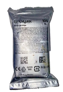 Cartucho de tinta negro Lexmark 105XL (sin caja exterior) sellado genuino - Imagen 1 de 5