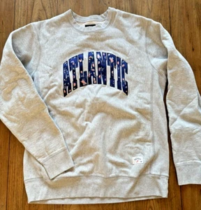 NOAH Men's Gray Crewneck Sweatshirt W/ Floral “Atlantic” Embroidered Logo Size M - Picture 1 of 6