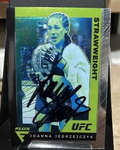 Firmado 2021 Panini Chronicles UFC (Silver Prizm, Flux) Joanna Jedrzejczyk #254 - Imagen 1 de 2