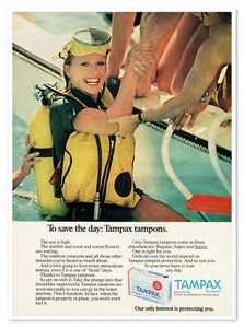 Tampones Tampax Mujer Sonriente Buceo De Colección 1972 Página Completa Revista Anuncio - Imagen 1 de 4