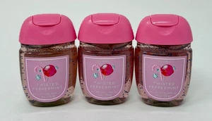 3 BATH BODY WORKS TWISTED PEPPERMINT POCKETBAC ANTI BACTERIAL HAND GEL SANITIZER - Picture 1 of 4