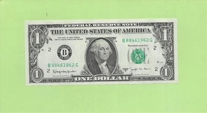 1963B ..UNCIRC $1  B 8846 1962 G  .... 1963B  $1  B-G    BARR NOTE        FRN - Picture 1 of 2
