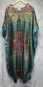 Vintage WINLAR Caftan Muumuu Kaftan Loungewear One Sz Royal Blue Red Purple Read - Picture 1 of 12