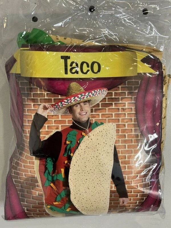 Disfraz de cuerpo de taco adulto talla única para la mayoría de Rasta Imposta abierto nuevo Foto 1 de 4