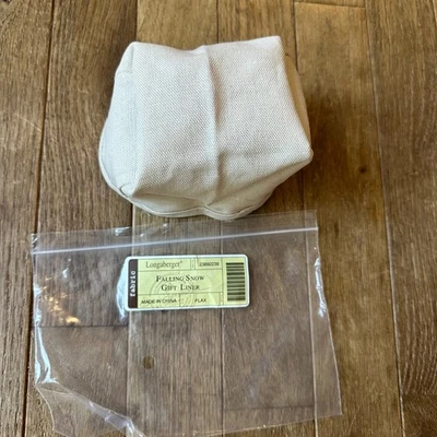 Longaberger Falling Snow Gift Basket Liner - New Flax Fabric - Image 1 of 4