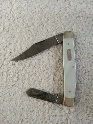RARE VINTAGE BLACK FOREST EXPLORER DAMASCUS  PEARL HANDLE POCKETKNIFE 10 160 - Image 1 of 4