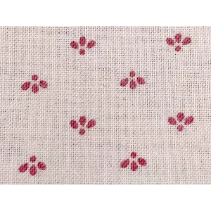 2.8y Small Pink/Red Flowers on Cream Minimalist Floral Quilt Cotton Fabric Vtg - Picture 1 of 6