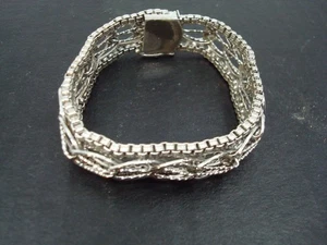Vintage ornate box clasp sterling bracelet 30+ GRAMS - Picture 1 of 12