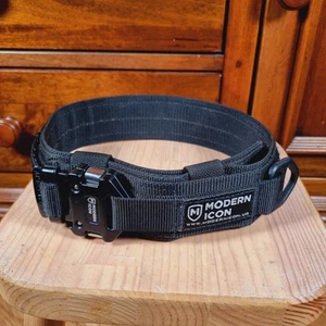 Modern Icon Tactical Dog Collar Heavy Duty K9 2 Inch Rigid Size XL Black - Picture 1 of 12