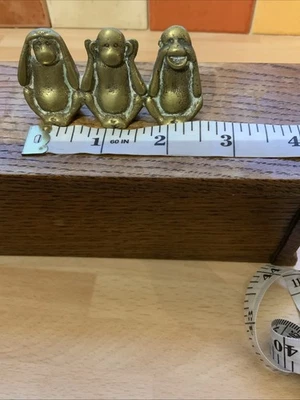 Vintage Brass Three Wise Monkeys - See No Evil, Hear No Evil, Speak No Evil - Image 1 of 4