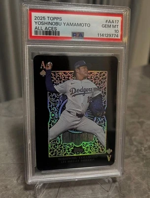 Yoshinobu Yamamoto 2025 Topps #AA17 All Aces Dodgers PSA 10 - Image 1 of 4
