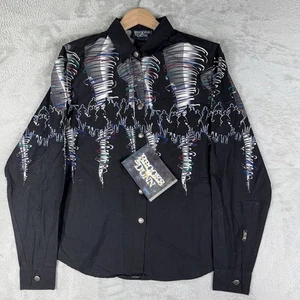 VTG Brooks and Dunn Panhandle Slim Shirt Men’s S Black Snap Tornado Western NWT - Picture 1 of 12