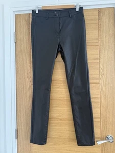 M&Co Black Pleather Skinny Jean Style Trousers UK Size 12 - Picture 1 of 4