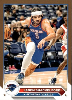 2023-24 Topps G-League Jaden Shackelford #58 Gold Oklahoma City Blue 27N - Image 1 of 2