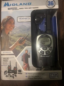 Midland Gxt1000vp4 - 50 Channel Gmrs Two-way Radio - Long Range Walkie Talkie - Zdjęcie 1 z 6