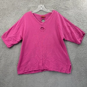 Top Oh My Gauze rosa buco della serratura spiaggia relaxed Lagenlook 100% cotone donna 1 S/M - Foto 1 di 7