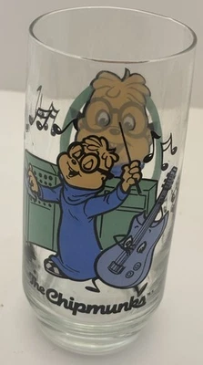 Винтаж 1985 Alvin & the Chipmunks SIMON Character Glass 6 дюймов Bagdasarian - Изображение 1 из 4