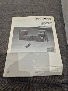 Technics SC-CH7 Orginal Operating Instructions, Manual, Book - Picture 1 of 9