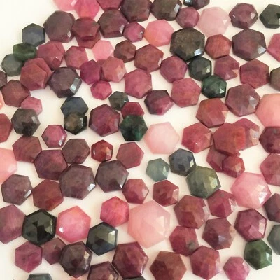 Piedras preciosas sueltas de rubí natural y zafiro para aretes suministro corte rosa facetado Foto 1 de 4