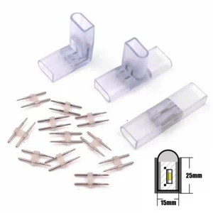 Neon Soft Light Strip Connector Middle 2 Pin T / L / I Shape for 15x25mm Strip - Picture 1 of 15