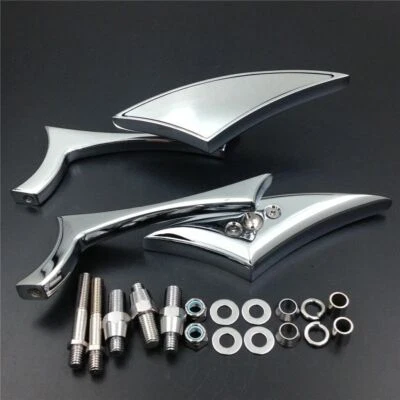 Chrome Motorcycle Rearview Side Mirrors For Harley Davidson Road King Fatboy US - Image 1 of 4