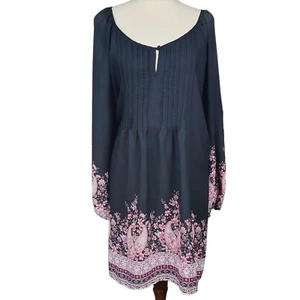 Autograph Women's Blouse Tunic Plus Size 20 Black Botanic Bloom Long Sleeve New - Picture 1 of 12