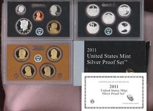 2011 S ~ SILVER PROOF SET ~ 14 COINS ~ BOX & COA - Picture 1 of 1