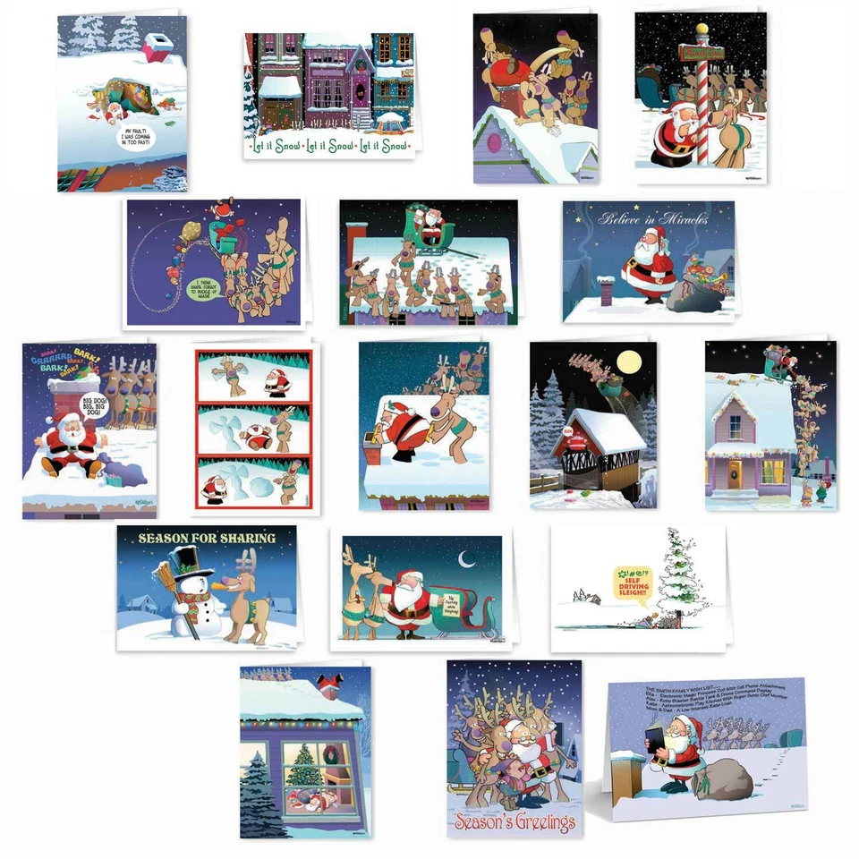 36 Divertidas Tarjetas de Navidad Variedad Pack - 36 Tarjetas y Sobres -95 Foto 1 de 4