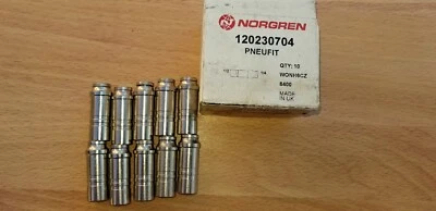  120230704-10PACK : Norgren Pneufit Tube End Expander/Reducer, 1/4 tube O/D, 1/2 - Image 1 of 3