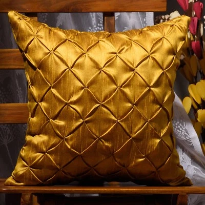 couch pillow covers mustard gold home decor sofa pillow covers pleated cover 2pc - Image 1 of 4